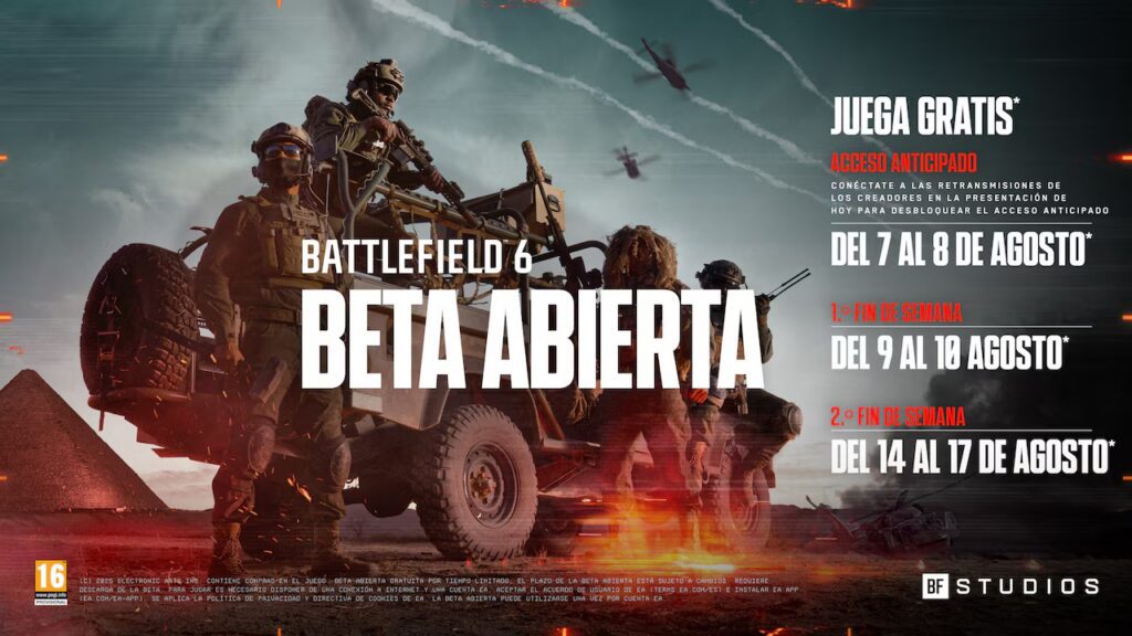 Cómo acceder a la beta de Battlefield 6 dos días antes