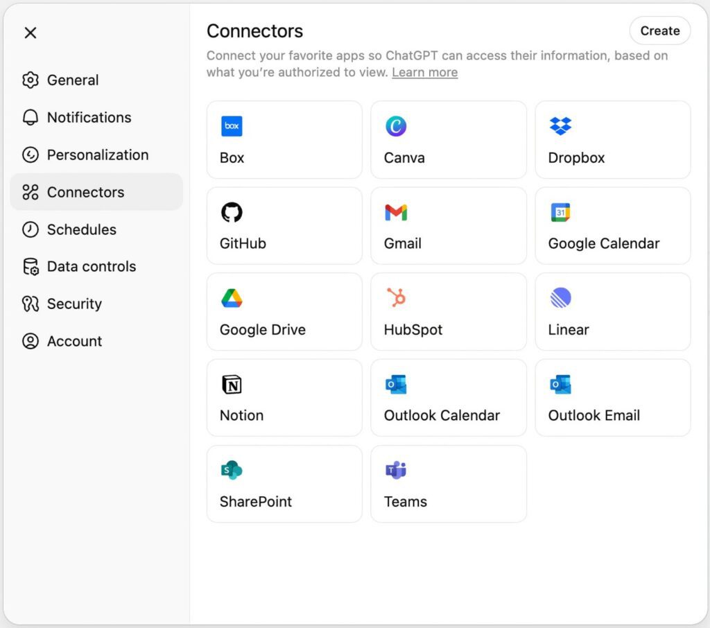 Lo nuevo de ChatGPT va a disparar tu productividad: llega la integración con Gmail, Teams, Dropbox y más