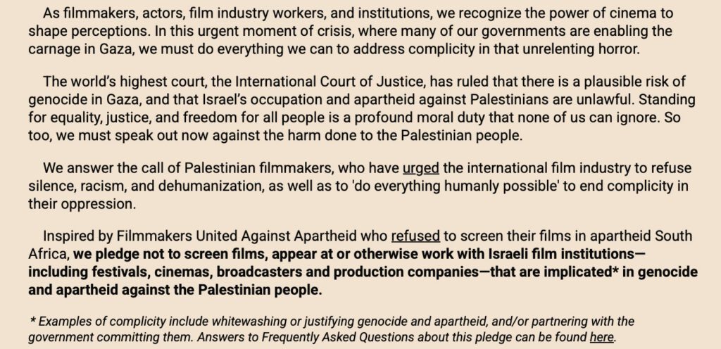 1.200 estrellas de Hollywood firman un manifiesto contra Israel por «su implicación en el genocidio en Palestina»