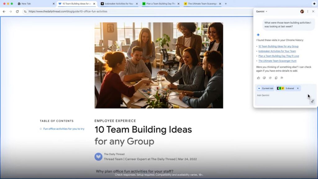 Google convierte a Chrome en un navegador inteligente con la ayuda de Gemini