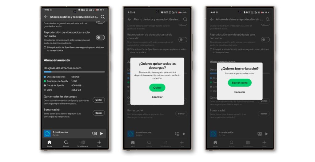 ¿Te estás quedando sin memoria en el móvil? Spotify puede ser la gran culpable: libera varios GB de una vez