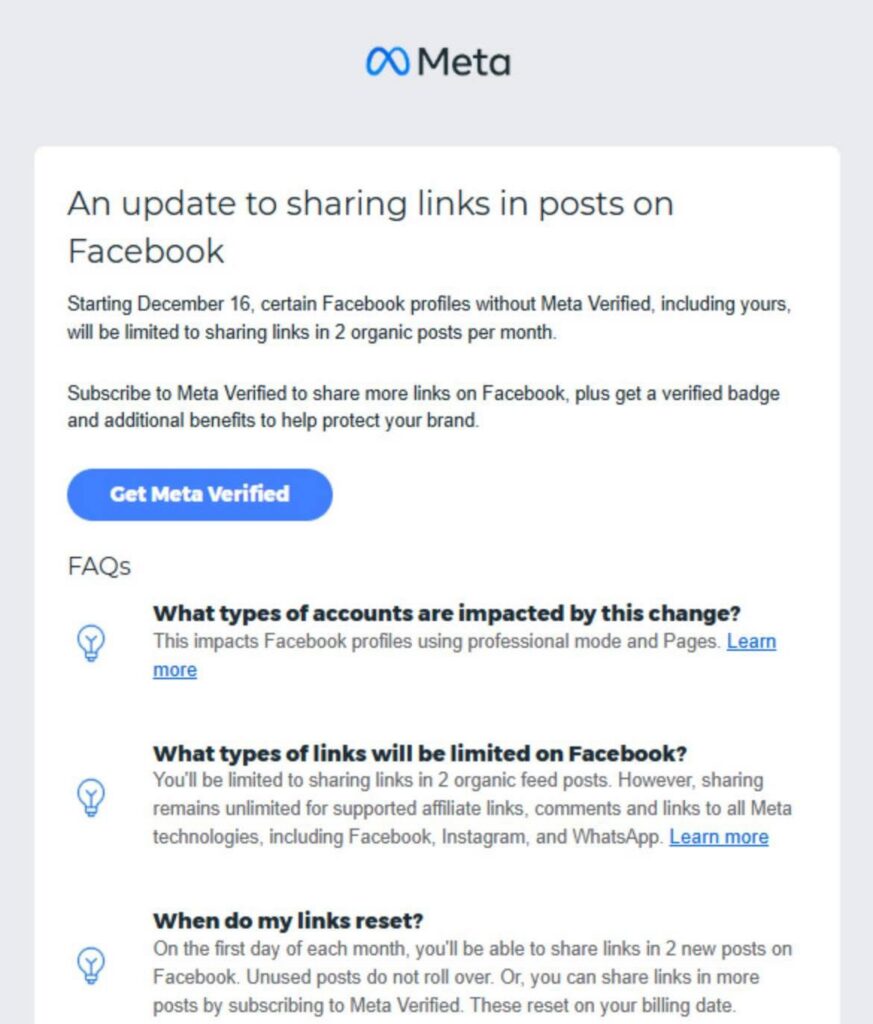 Facebook quiere cobrarte por publicar contenido: Así funciona el nuevo límite de Meta
