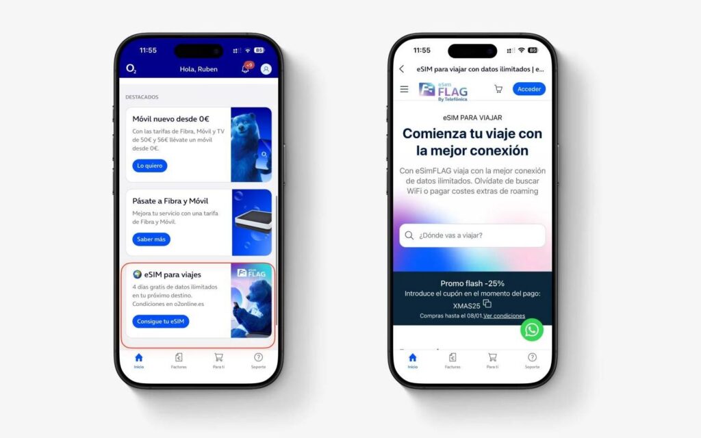 O2 regala una eSIM por Navidad con datos ilimitados
