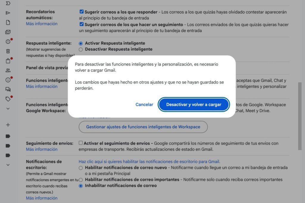 Cómo desactivar Gemini en Gmail para que Google deje en paz tu correo electrónico
