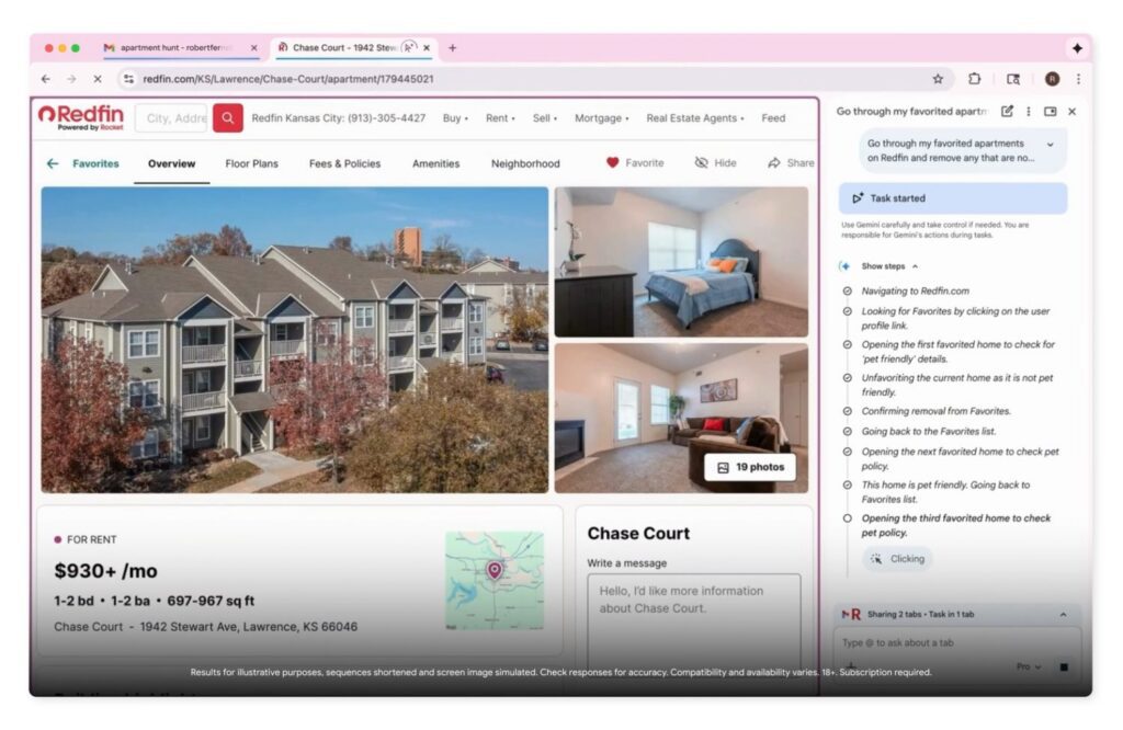 Gemini da un salto descomunal en Google Chrome y ya puede navegar la web por ti