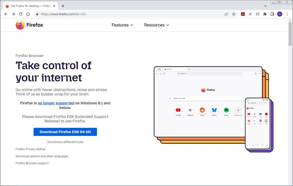 Windows 7 se queda sin internet: Firefox corta su soporte oficial este mes