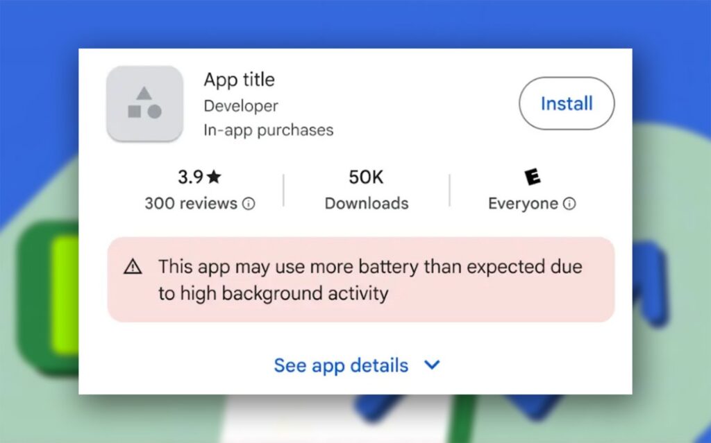 Ojo a este nuevo icono en la Play Store: te dice si una APP consume mucha batería para no instalarla