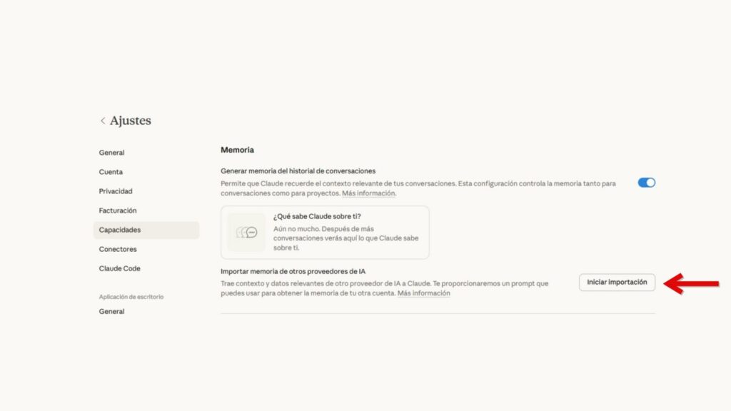 Cómo importar la memoria de Gemini y ChatGPT a Claude, fácil y con pocos clics